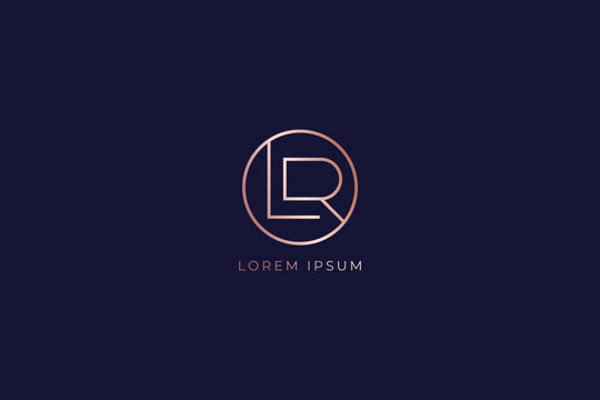 lr minimalist letter fashion brand design line style creative golden wordmark design typography illustration, lr minimal logo, lr creative design