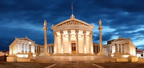 Fotobehang Night  view of Academy of Athens, Attica, Greece © TTstudio