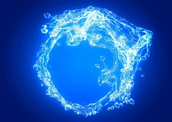 抽象的な青い水しぶきの3dイラスト