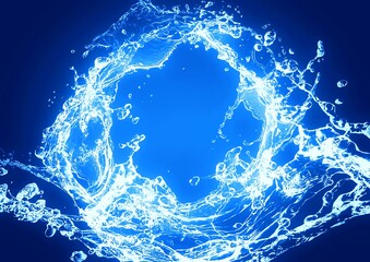 抽象的な青い水しぶきの3dイラスト