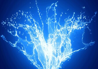抽象的な青い水しぶきの3dイラスト