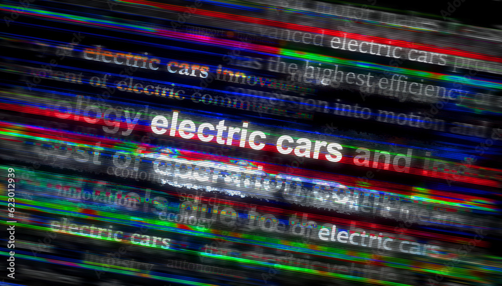 Poster Electric cars EV sustainable and clean transport headline titles media 3d illustration