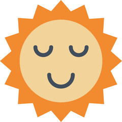 Sun flat icon. Weather icon simple style.