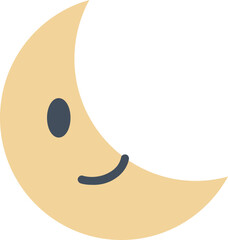 Moon flat icon. Weather icon simple style.