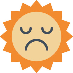 Sun flat icon. Weather icon simple style.