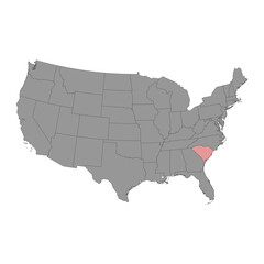 South Carolina state map. Vector illustration.