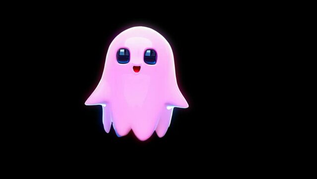  cute ghost not creepy and friendly for kids, template for video hallowen.	
