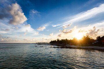 Beautiful Mahahual beach in Mexico