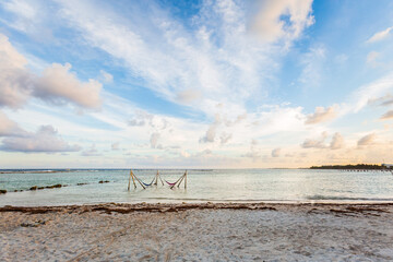 Beautiful Mahahual beach in Mexico