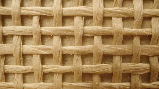 Woven texture, paper or wooden basket, macro fibers. Slider.