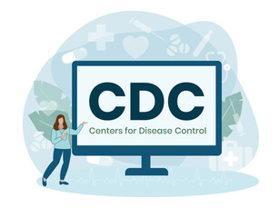 Fototapeta na wymiar CDC - Centers for Disease Control acronym business concept background. vector illustration concept with keywords and icons. lettering illustration with icons for web banner, flyer, landing page