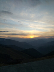 sunset in the mountains