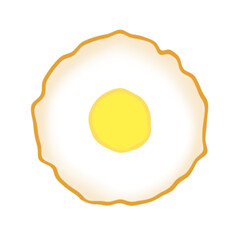 fried egg isolated on white background