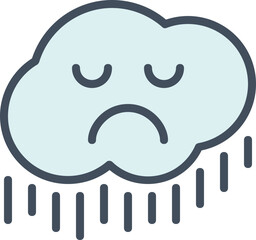 Rain line filled icon. Weather icon simple style.