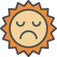 Sun line filled icon. Weather icon simple style.