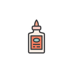 Liquid glue filled outline icon