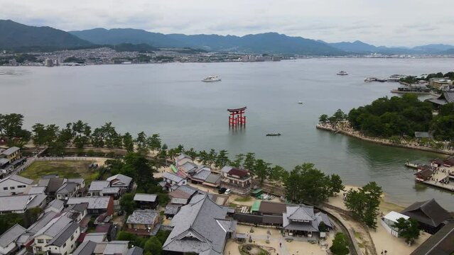 The Grand Torii Gate, Itsukushima Shinto Shrine in Hatsukaichi City on Miyajima Island, Hiroshima, Japan