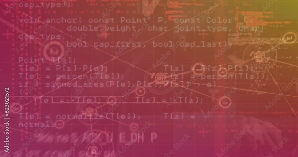 Poster animation of data processing over network of connections
