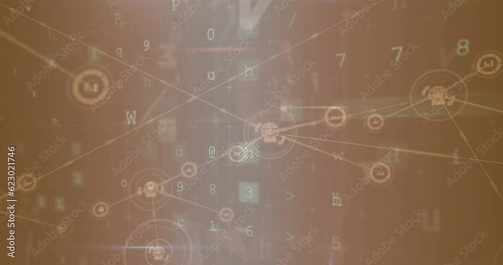 Poster animation of data processing over network of connections