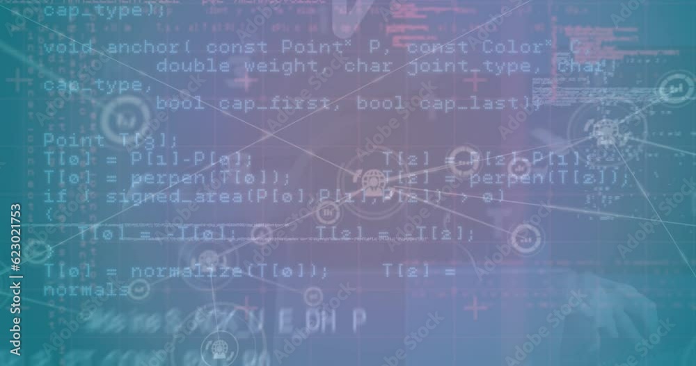 Poster animation of data processing over network of connections
