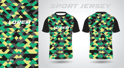 green black shirt soccer football sport jersey template design mockup