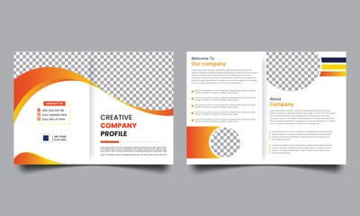 corporate business bifold brochure template design. Brochure Design for Business, Company, Marketing Agency. 