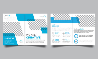 corporate business bifold brochure template design. Brochure Design for Business, Company, Marketing Agency. 