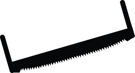 Two-handed saw icon. Two man, two handed saw sign. Hand saw symbol. flat style.