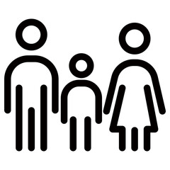 Family icon, Vector outline illustration.