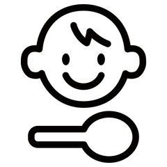 Kids menu icon, Vector outline illustration.