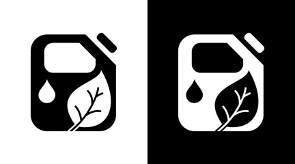 Eco Power Gas Oil Petrol Nature Black and white Icon Design