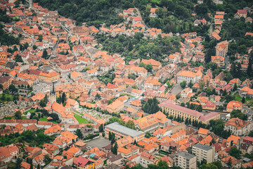 aerial view of brasov romania