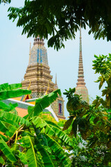 Temple Wat Pho religion bouddhiste ,magnifique architecture, Bangkok, Thaïlande