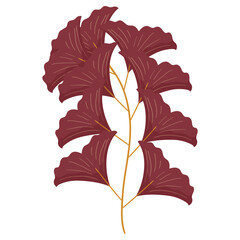 Autumn forest leaf branch illustration