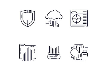 Pentesting Software Collection Icons Set Vector. 