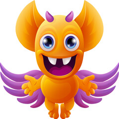 A monster alien cute friendly cartoon funny character or creature mascot