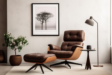 Elegant Scandinavian Living Room Composition. Generative AI