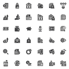 Financial management vector icons set