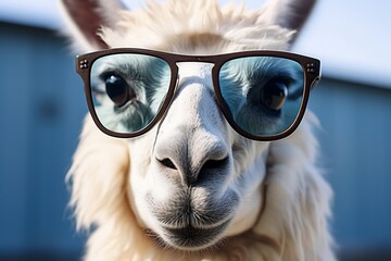 Llama with Blue Glasses. Generative AI