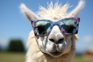 Llama with Blue Glasses. Generative AI