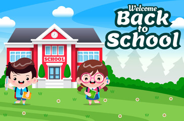 Back To School Children With Backpack