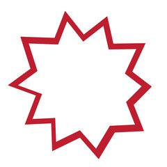 Red Star Vector Icon. Transparent Background.