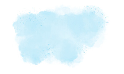 Plakat Blue color vector hand drawn watercolor liquid stain. Abstract aqua smudges scribble drop element for design, illustration, wallpaper, card 