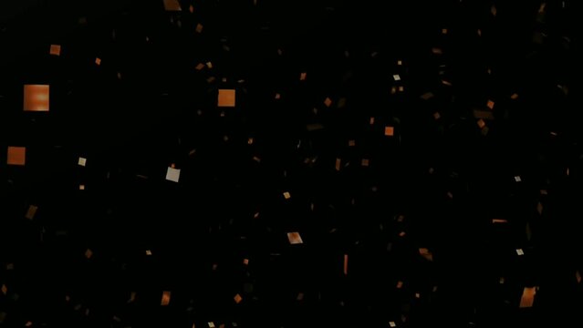 Abstract motion background shining gold stars and particles falling.Seamless loop video animation 4k