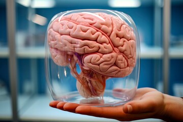 Mind Control Symbol: Human Brain in Laboratory