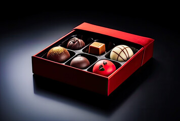 a small box is filled with chocolate wrapped candy