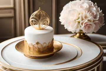 Obraz na płótnie Canvas wedding cake with flowers Generated Ai