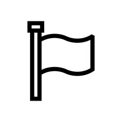 white flag line icon