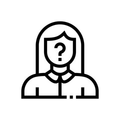 anonymous woman line icon