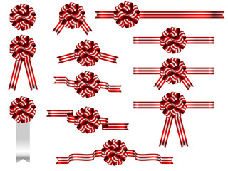リボン縞014-4花